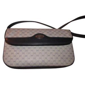 Gucci Vintage Blue Patent GG Coated Canvas Shoulder Bag
